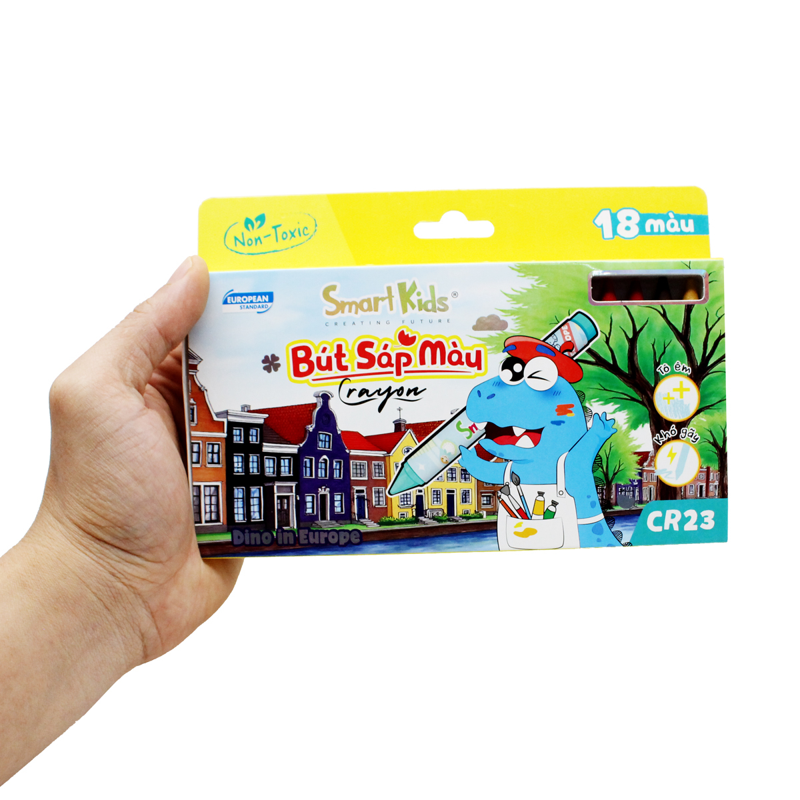Smartkids - Sáp Màu Dino In Europe CR23 (Hộp 18 Màu)
