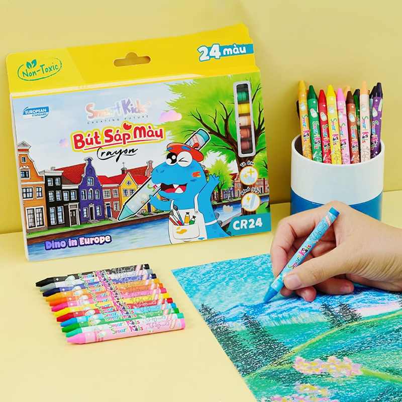 Smartkids - Sáp Màu Dino In Europe CR23 (Hộp 18 Màu)