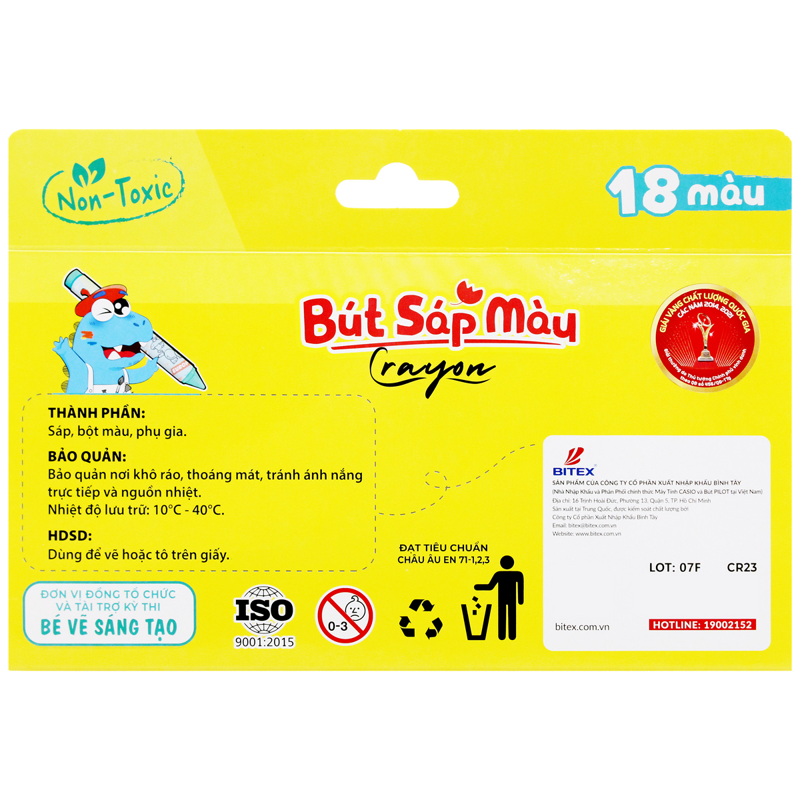 Smartkids - Sáp Màu Dino In Europe CR23 (Hộp 18 Màu)