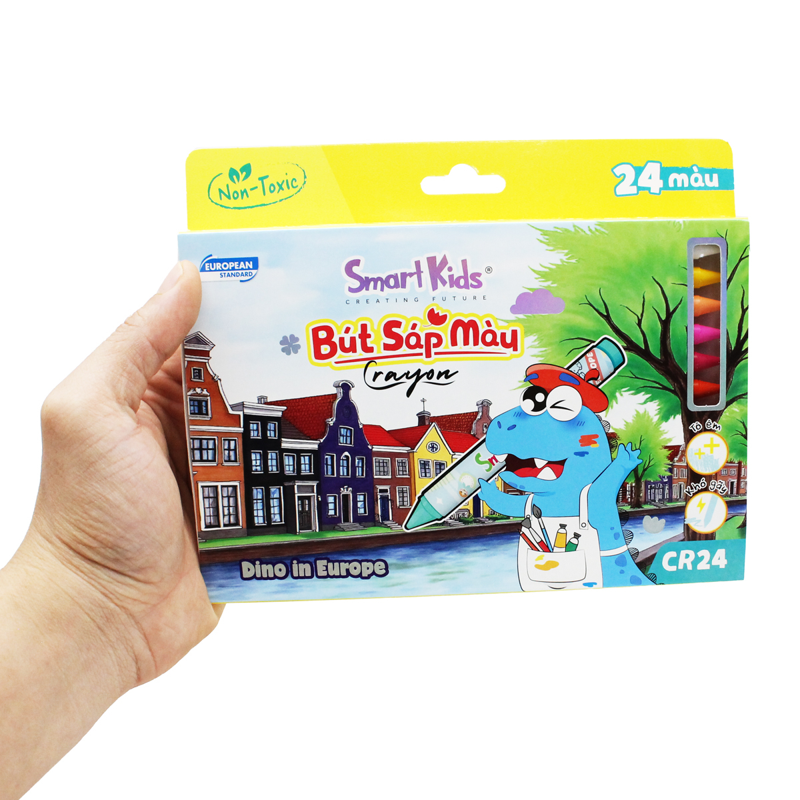 Smartkids - Hộp 24 Sáp Màu Dino In Europe CR24