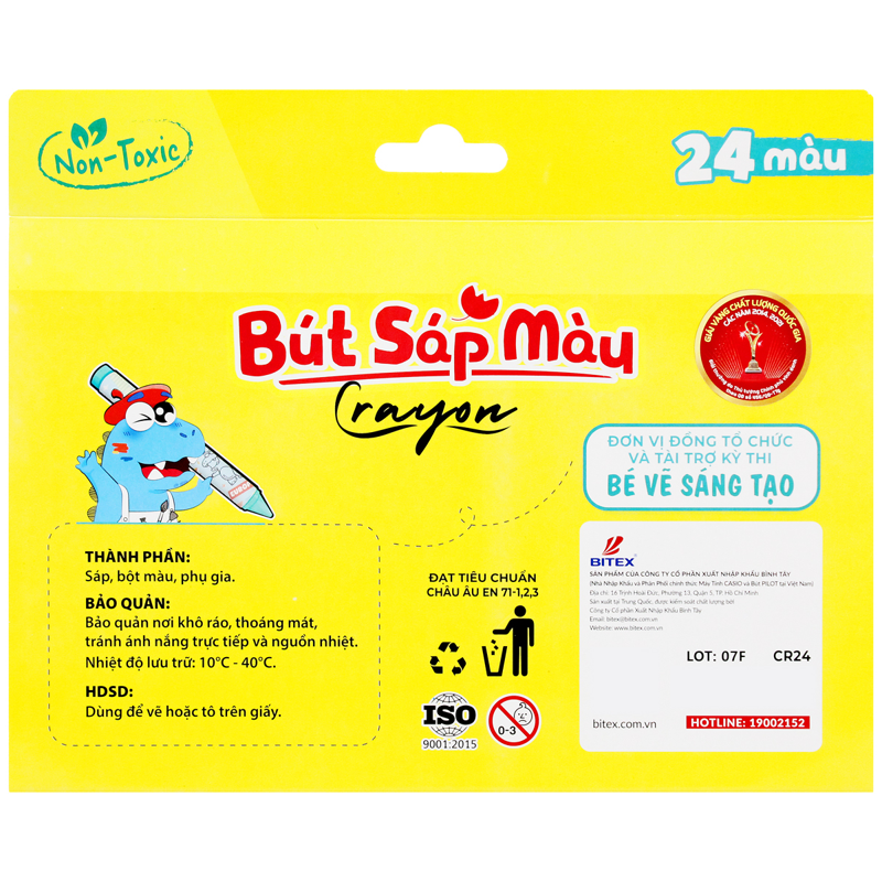 Smartkids - Hộp 24 Sáp Màu Dino In Europe CR24