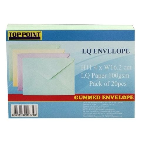 BAO THƯ MÀU GIẤY THƠM 11.4X16.2CM - LỤC  (20 CÁI/XẤP) 1550L (0013-ĐĐ)