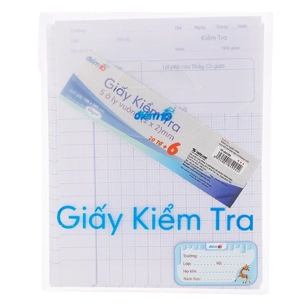 GIẤY KIỂM TRA TP-GKT08 5 ÔLY VUÔNG 2X2 (5404-TL)