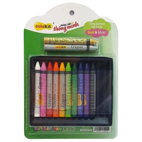 BÚT SÁP MÀU COLOKIT JUMBO CR-C034 12 MÀU/KM (5404-TL)