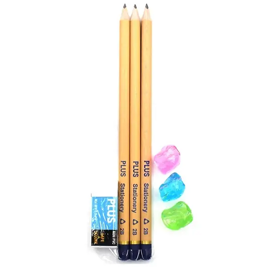 POKEMON- Bộ Bút Chì Sét 3+1 Gôm + 3 Grip 600-v013