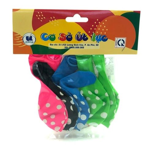 Bong Bóng Chấm Bi Nhiều Màu 8 Cái