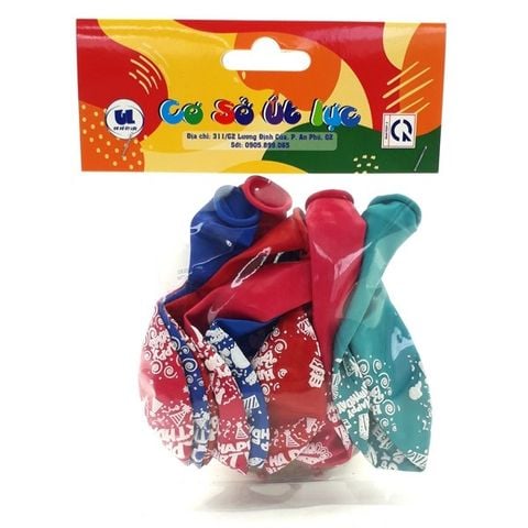 Bóng In Happy Birthday Đủ Màu 8 Cái