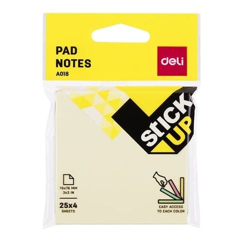 GIẤY NHẮN 3*3 (1 TỆP *4 MÀU) A01802 (12C/H) (0639-DELI)