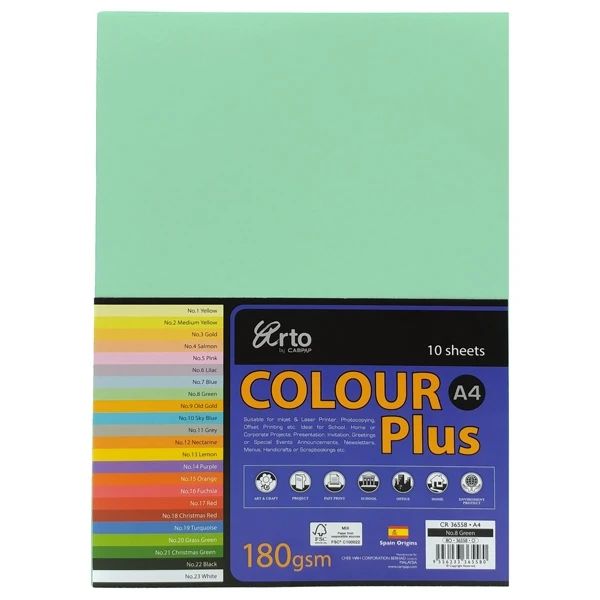 TẬP GIẤY MÀU CR 36558 XANH LÁ NHẠT(10TỜ/XẤP)(4816-VT)