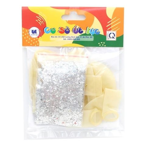 Bong Bóng Trong Suốt Kèm Kim Tuyến 8 Cái