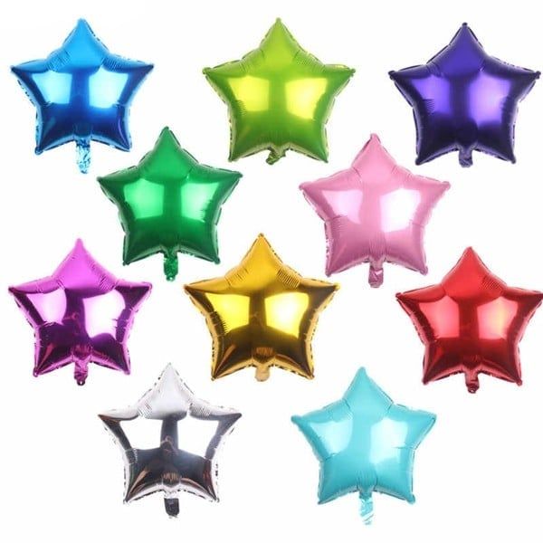 Bong Bóng Sao Tráng Nhôm 10 Cái Nhiều Màu