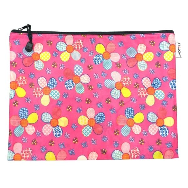 STACOM ZP101A4 TÚI FOAM CÓ KHÓA KÉO, IN HOA, 1 NGĂN A4 33*25CM (10C/X)(5390-ST)
