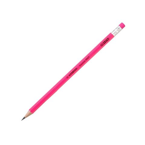STABILO-VIẾT CHÌ GỖ SWANO NEON HB CÓ ĐẦU TẨY, MÀU HỒNG(THCK0640)