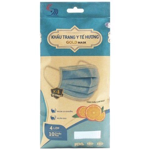 Khẩu Trang Y Tế 4 Lớp Hương Cam Ngọt (Túi 10 Cái)