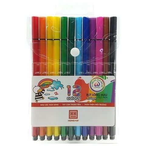 Vỉ 12 Bút Lông Màu Oringa - Hồng Hà