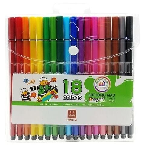 Vỉ 18 Bút Lông Màu Oringa - Hồng Hà