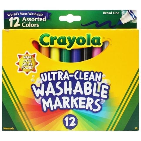 Bộ Bút Lông 12 Màu Ultra-Clean Washable Markers - Crayola 587812