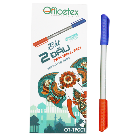 Bút Bi Hai Đầu Mực Xanh Đỏ OT-TP001