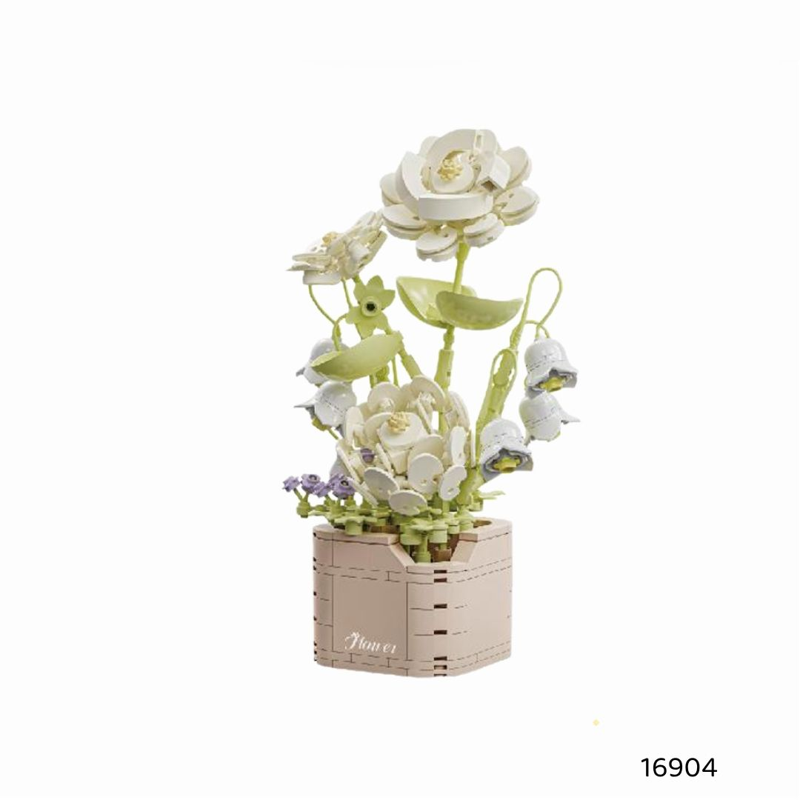 Lắp Ráp Mô Hình Chậu Cây Mini - Nhài Trắng Tinh Khôi Ya Wei-16904