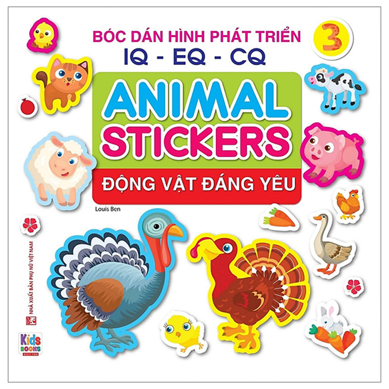 Bóc Dán Hình Phát Triển IQ EQ CQ - Sticker Động Vật Đáng Yêu - Động Vật Ngộ Nghĩnh