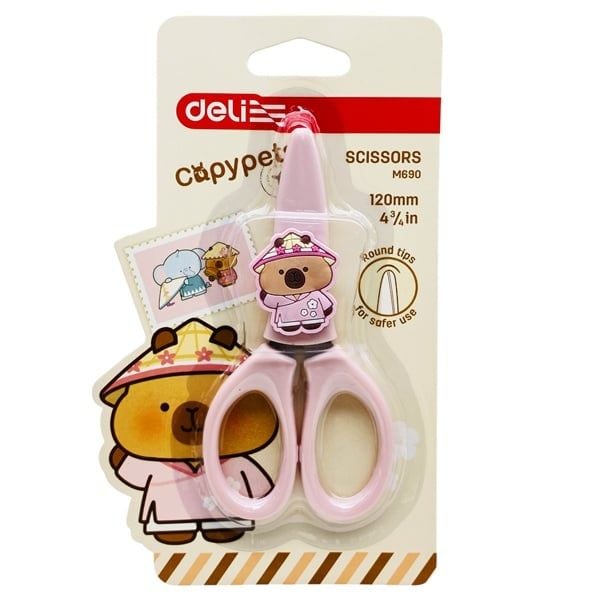Deli - Kéo Học Sinh Capypets 120mm EM690 (Giao mẫu ngẫu nhiên)