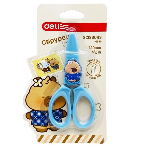 Deli - Kéo Học Sinh Capypets 120mm EM690 (Giao mẫu ngẫu nhiên)