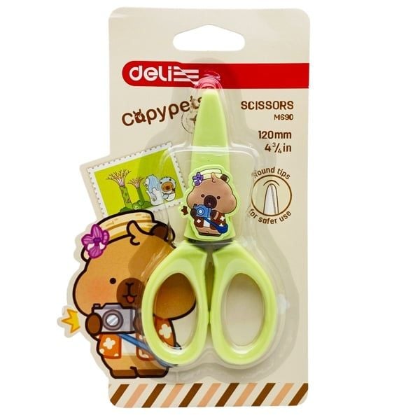 Deli - Kéo Học Sinh Capypets 120mm EM690 (Giao mẫu ngẫu nhiên)