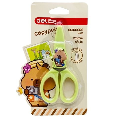 Deli - Kéo Học Sinh Capypets 120mm EM690 (Giao mẫu ngẫu nhiên)