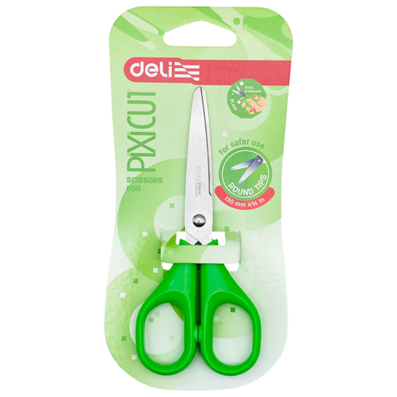 Deli - Kéo Học Sinh Màu Lẫn 130mm E6011 (Giao mẫu ngẫu nhiên)