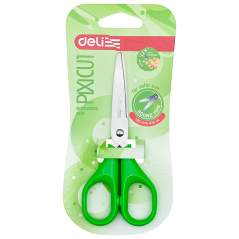 Deli - Kéo Học Sinh Màu Lẫn 130mm E6011 (Giao mẫu ngẫu nhiên)