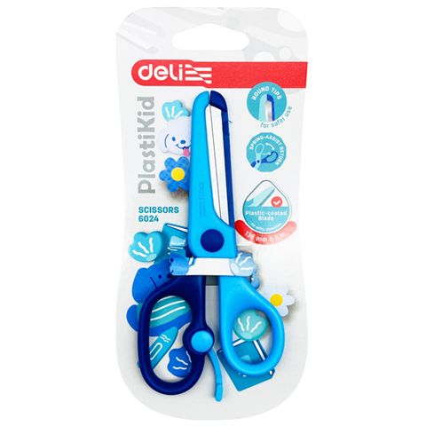 Deli - Kéo Học Sinh Màu Lẫn 136mm E6024 (Giao mẫu ngẫu nhiên)