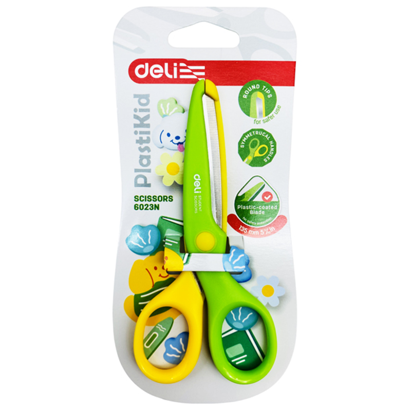 Deli - Kéo Học Sinh Màu Lẫn 136mm E6024 (Giao mẫu ngẫu nhiên)