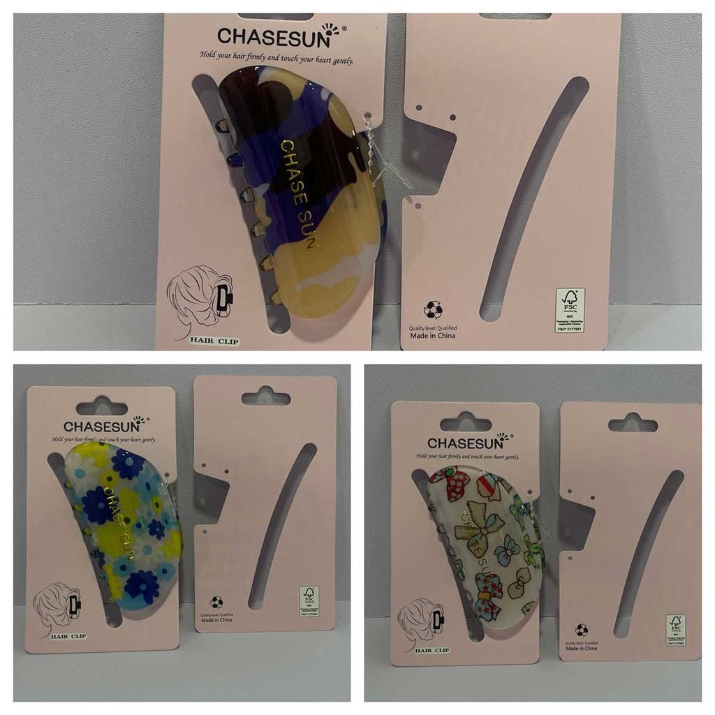 Kẹp Tóc Chasesun Nhiều Màu 7.3x4.5cm ZJ03 (Giao mẫu ngẫu nhiên)
