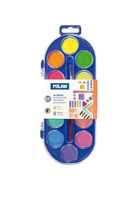 Bộ 12 Màu Vẽ + 1 Cọ Vẽ Milan 0531512