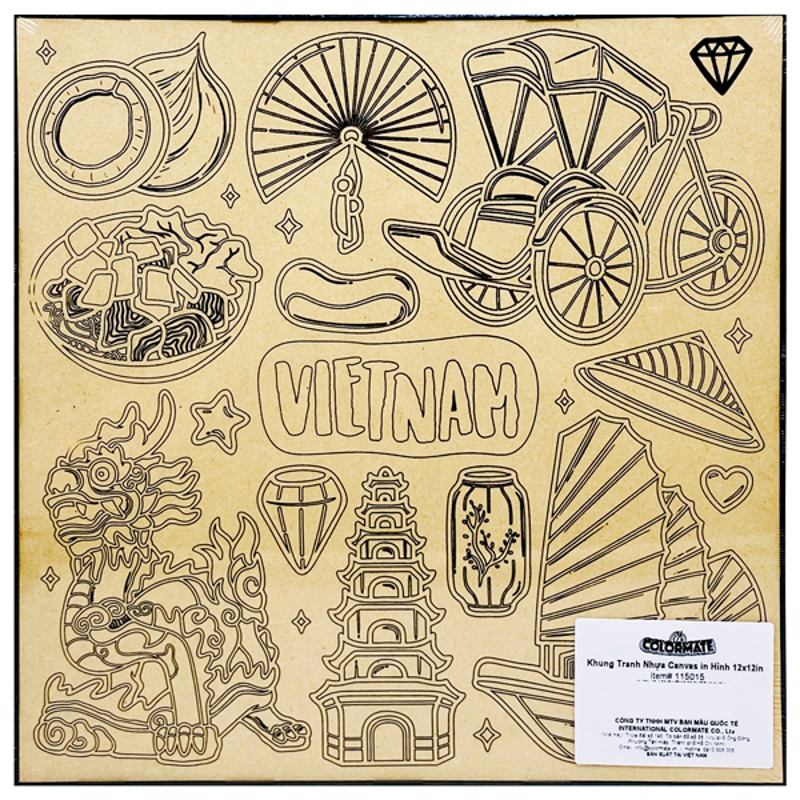 Colormate - Khung Tranh Nhựa Canvas In Hình 12x12 Inch 115015