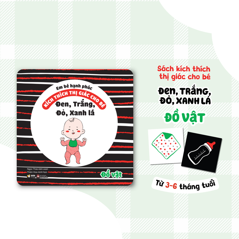 Kích Thích Thị Giác Cho Bé - Đen, Trắng, Đỏ, Xanh Lá Đồ Vật