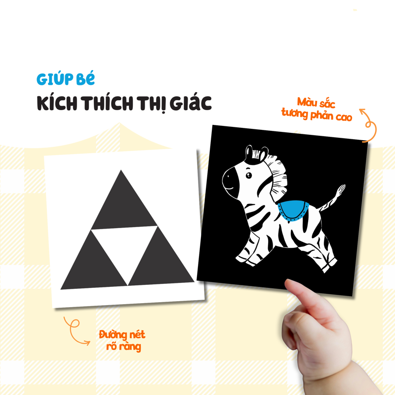 Kích Thích Thị Giác Cho Bé - Đen, Trắng, Đỏ, Xanh Lá Đồ Vật