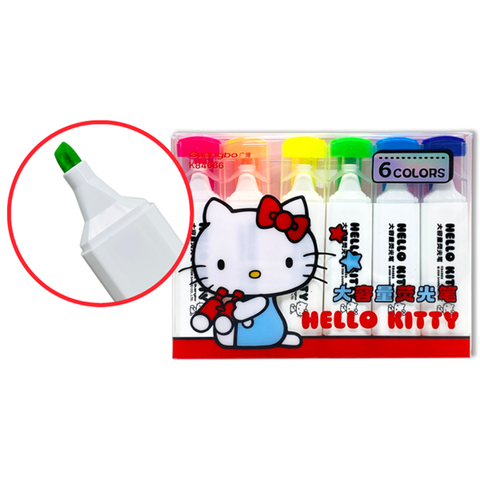 Hello Kitty - Bộ 6 Bút Dạ Quang Kt Thân Lớn KT84666