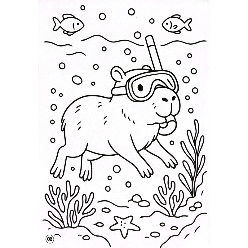 Tô Màu Capybara - Thân Thiện