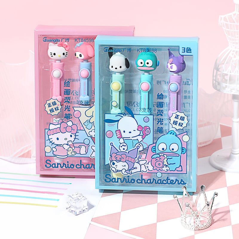 Sanrio -Guangbo - Vỉ 3 Viết Dạ Quang Sr Gubkt84598