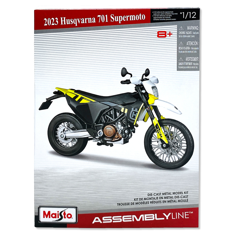 Maisto - Mô Hình Mô Tô Lắp Ráp 2023 Husqvarna 701 Supermoto 39180/MT39051AL