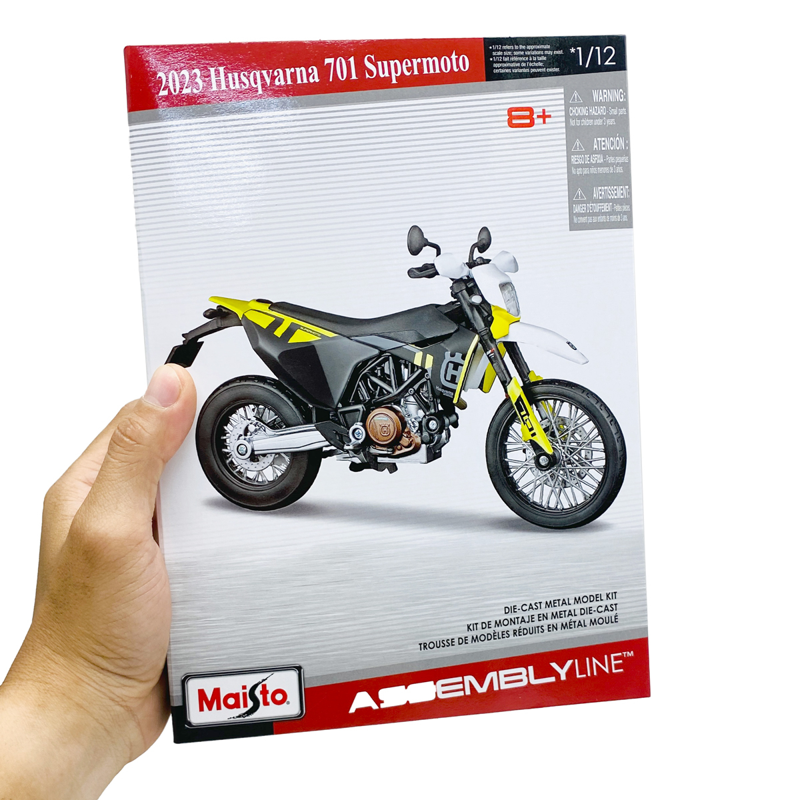 Maisto - Mô Hình Mô Tô Lắp Ráp 2023 Husqvarna 701 Supermoto 39180/MT39051AL