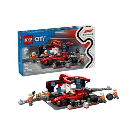 Lego City Lắp Ráp Trạm Bão Dưỡng Xe F1 60443