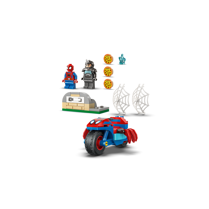 Lego Spidey Spidey on His Motorcycle vs. Rhino 11206 (Vta)