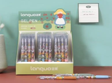 Bộ 4 Cây Viết Gel Đen 0.5Mm  Lg-42663 H/18 (Thnk037)