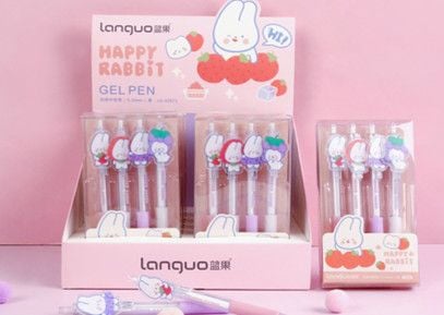 Bộ 4 Cây Viết Gel Đen 0.5Mm  Lg-42871 H/48 (Thnk037)