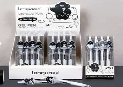 Bộ 4 Cây Viết Gel Đen 0.5Mm  Lg-42873 H/48 (Thnk037)