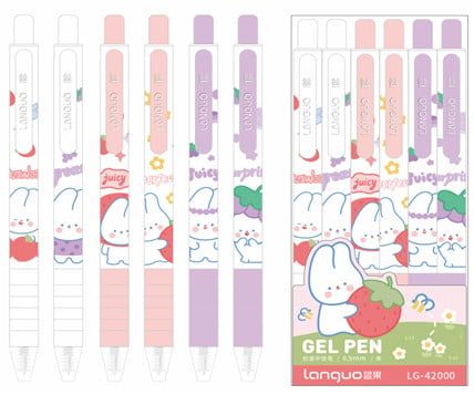 Bộ 6 Cây Viết Gel Đen 0.5Mm Lg-42891 H/12 (Thnk037)