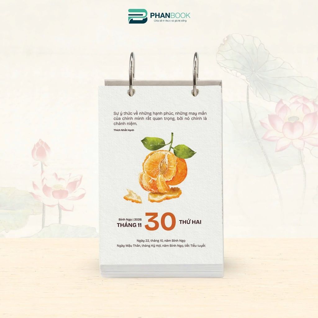 Lịch Bloc Để Bàn Bính Ngọ 2026 - 365 Ngày Lòng Đất Nở Hoa Trời - Thích Nhất Hạnh
