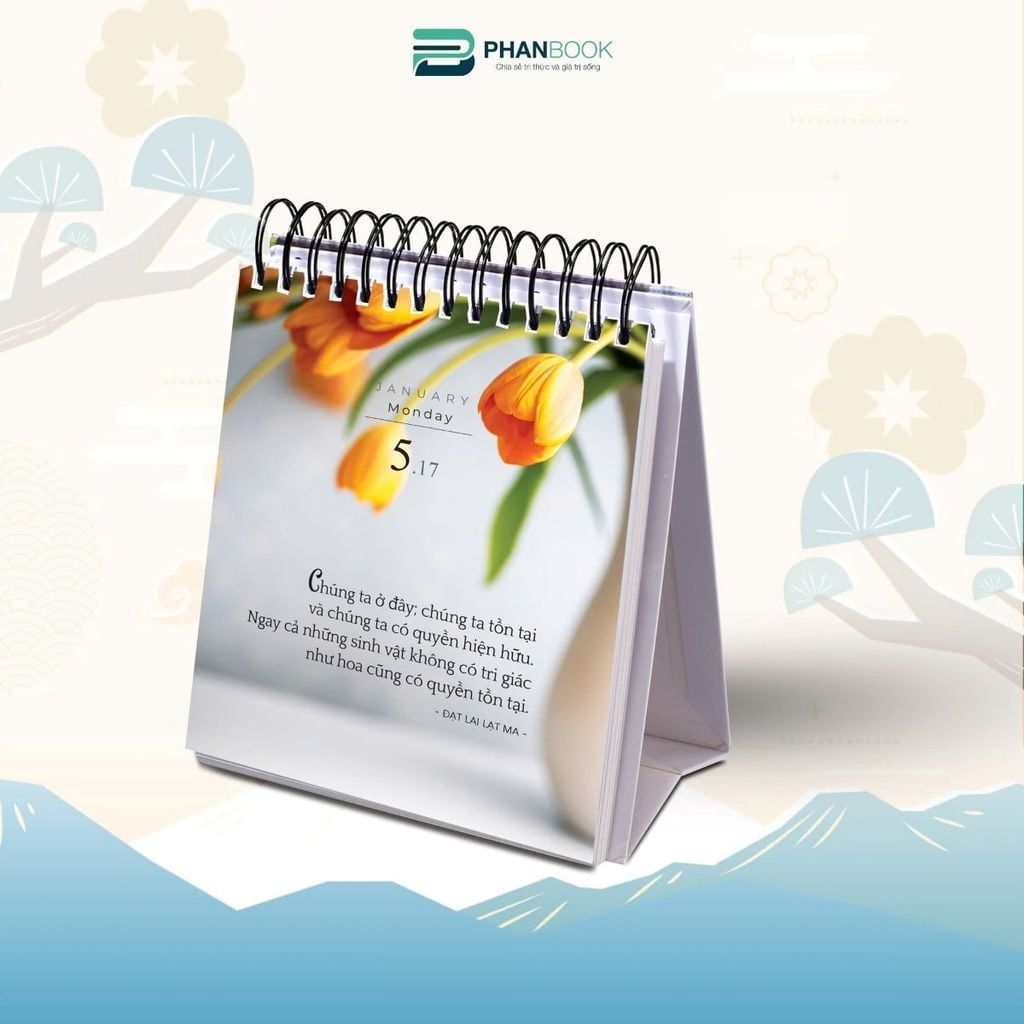 Lịch Bloc Để Bàn Bính Ngọ 2026 - 365 Ngày Vươn Tầm Tỉnh Thức - Đạt Lai Lạt Ma